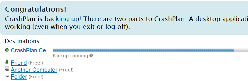 crashplan backup running