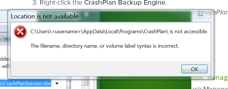 crashplan not accesible