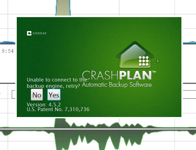 crashplan unable to connect