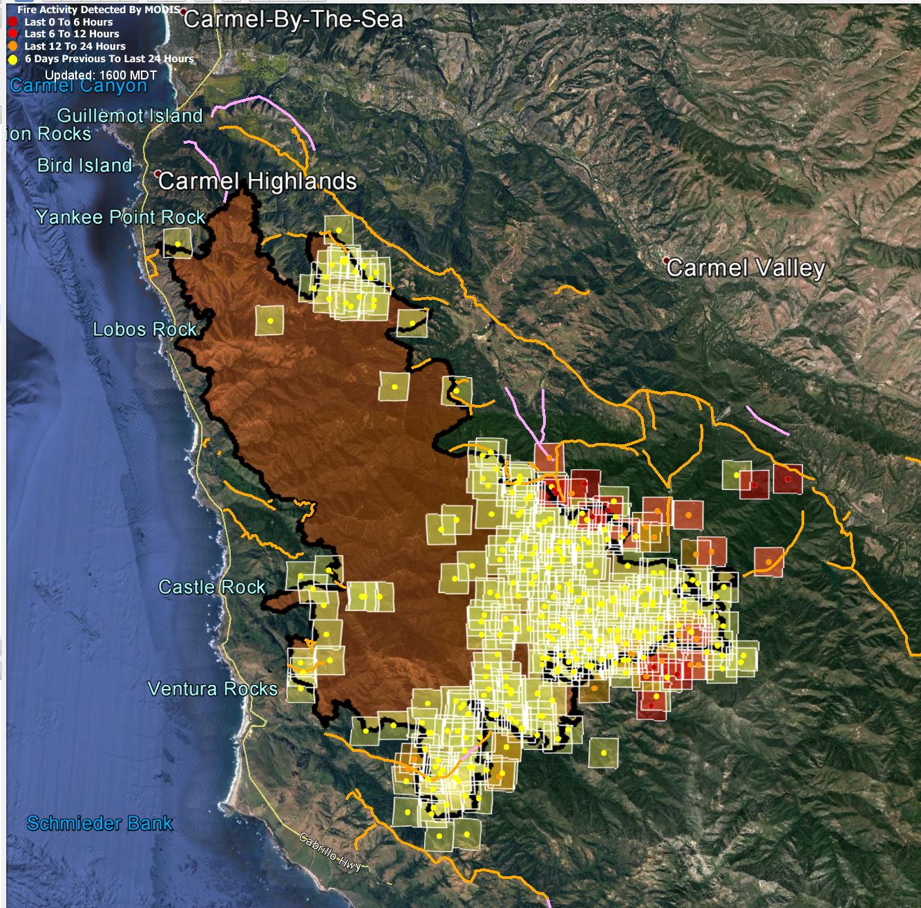 Soberanes Fire MODIS data — 1500 8/2