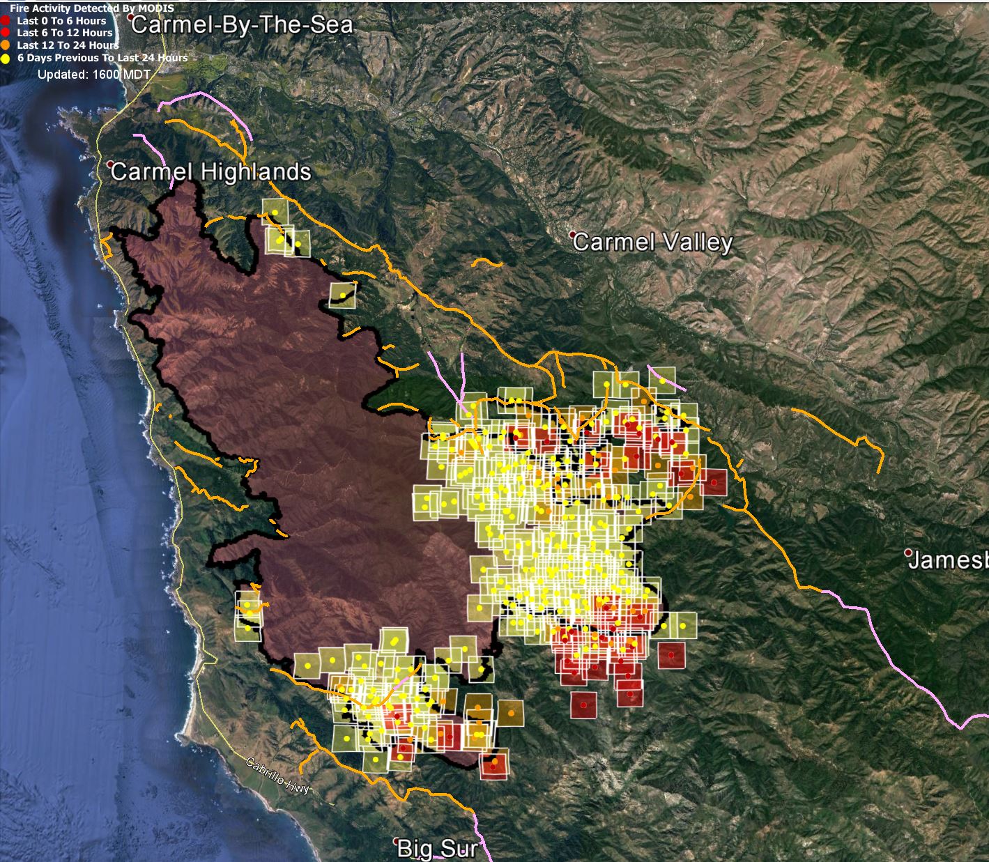 Soberanes Fire MODIS/VIIRS data — 1400 8/4