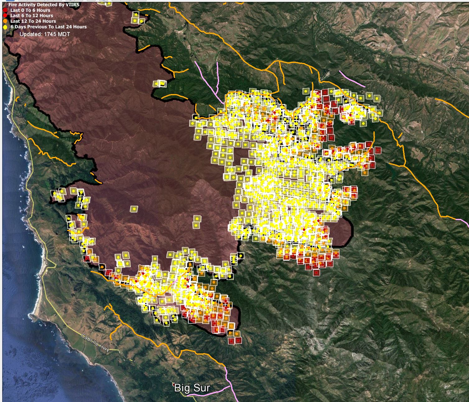 Soberanes Fire MODIS/VIIRS data — 1400 8/4